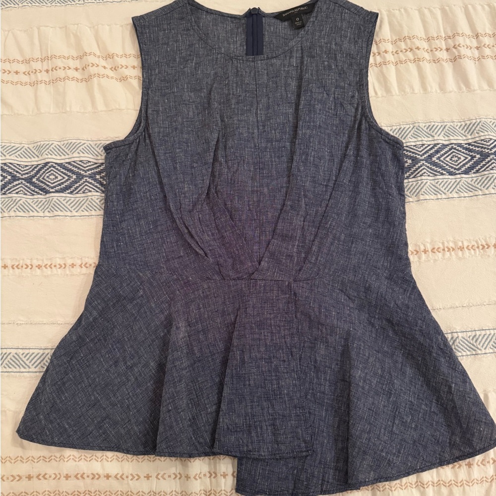 Banana Republic Navy Sleeveless Blouse